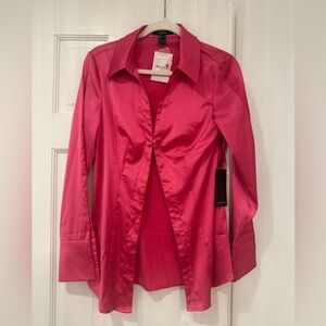 Forever 21 Pink Satin Women’s Button Down Shirt